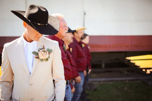 The groom and his crew heading over